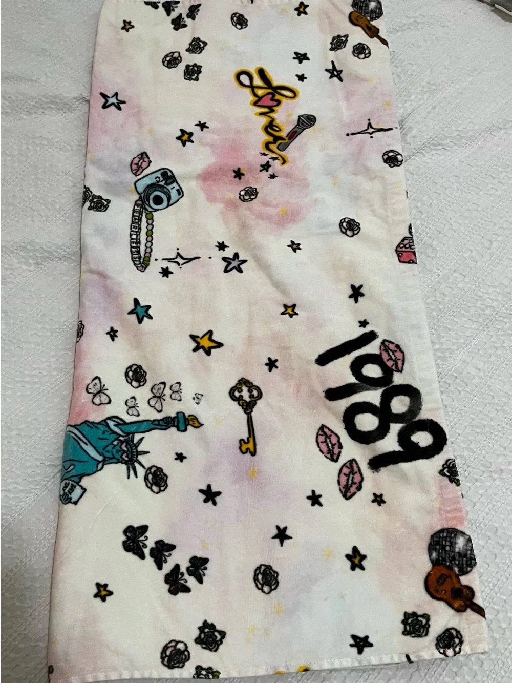 1989 Inspired Graphic Beach Towel Pastel Print Taylor Swift Swiftie 32 x 60